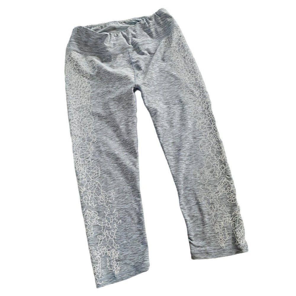 R8 Heather Gray Reflective Cropped Leggings 1X